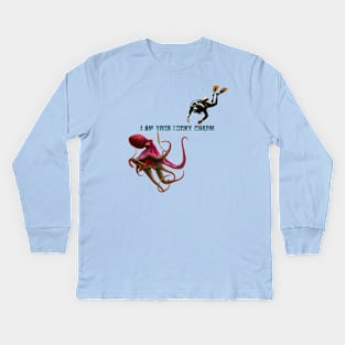 Octopus and Scuba Diver - I Am Your Lucky Charm Kids Long Sleeve T-Shirt